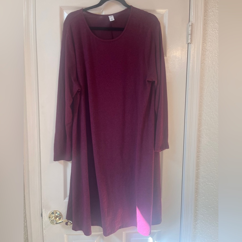 Old Navy Elegant Burgundy Long Sleeve Dress